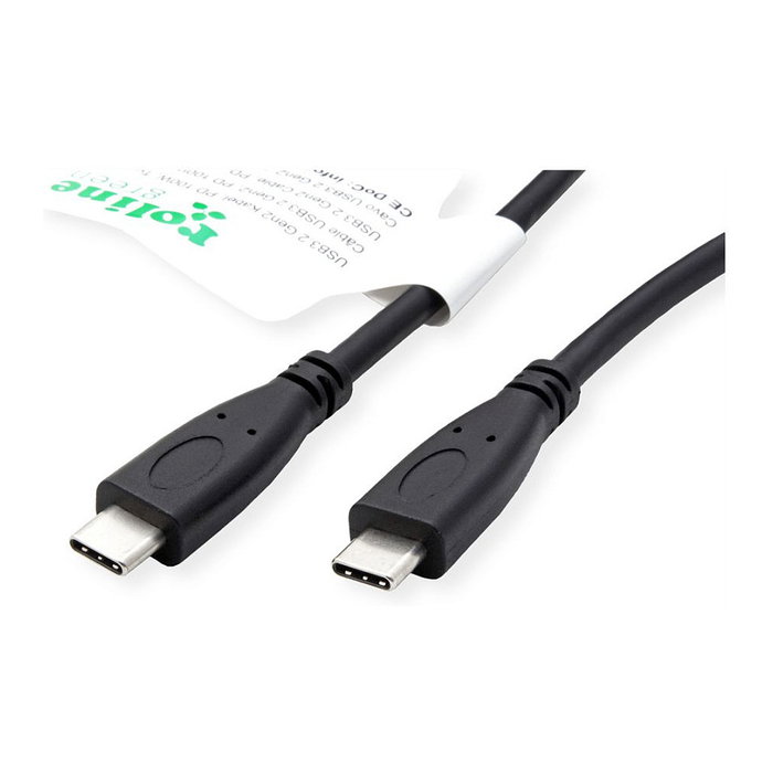 ROLINE USB-C 3.2 Gen 2 Cable PD 100W 10Gbps 1m Negro - Ref: 11.44.9057