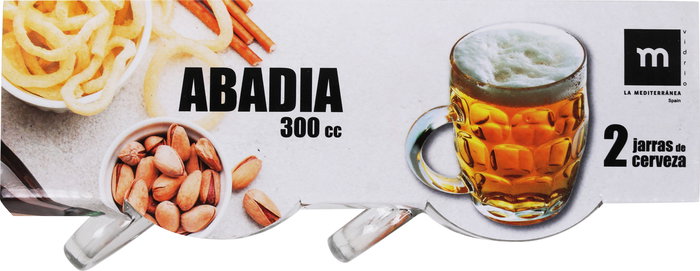 La Mediterranea Set 2 Jarras Cerveza "Abadia" 300 cc (24 Cajas)