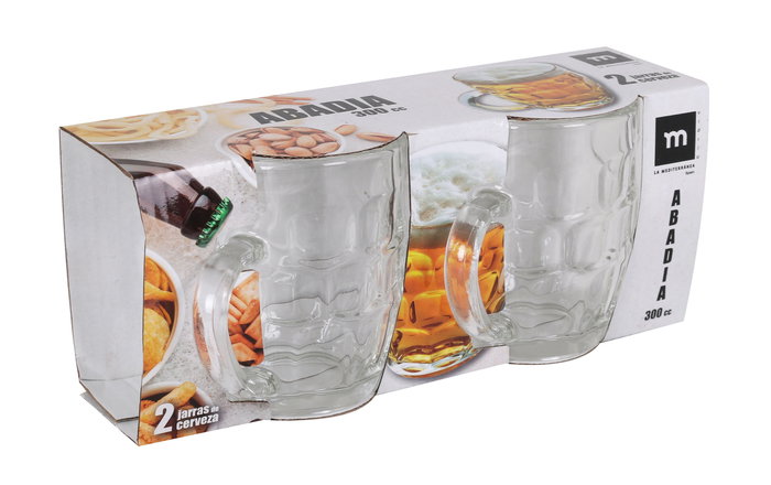 La Mediterranea Set 2 Jarras Cerveza "Abadia" 300 cc (24 Cajas)