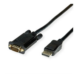 ROLINE 11.04.5970 Cable DisplayPort a VGA, DP Macho a VGA Macho, Negro, 1m