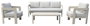 DKD Home Decor Sofá de Jardín y Terraza Crudo 188x75x67 cm Aluminio y Olefina Set de 4 Piezas