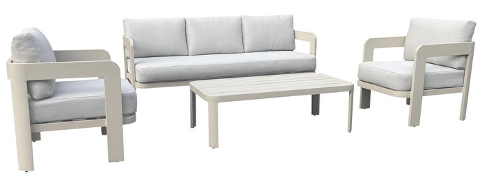 DKD Home Decor Sofá de Jardín y Terraza Crudo 188x75x67 cm Aluminio y Olefina Set de 4 Piezas DKD Home Decor Sofá de Jardín y Terraza Crudo 188x75x67 cm Aluminio y Olefina Set de 4 Piezas