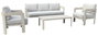 DKD Home Decor Sofá de Jardín y Terraza Crudo 188x75x67 cm Aluminio y Olefina Set de 4 Piezas