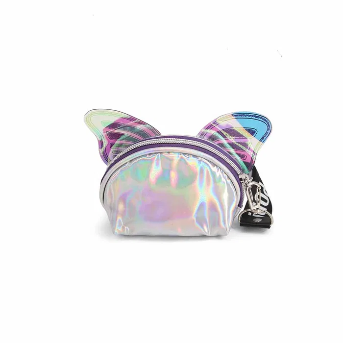 Oh My Pop Monedero Oval Wings Plateado PVC 9x11.5x4.5cm