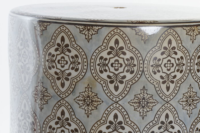 DKD Home Decor Mesita Auxiliar Arabe Beige Azul 32.5 x 42 x 32.5 cm