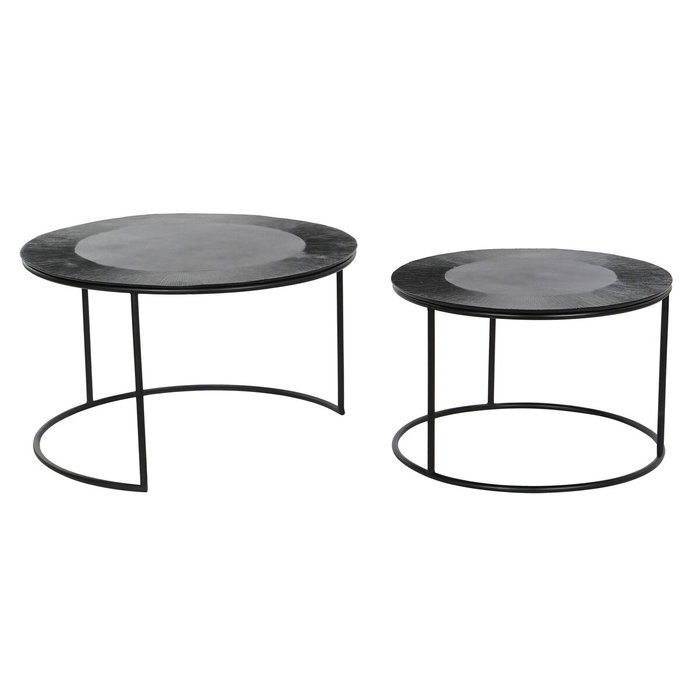 DKD Home Decor Set de 2 Mesas Auxiliares Negro
