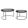 DKD Home Decor Set de 2 Mesas Auxiliares Negro
