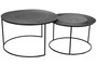 DKD Home Decor Set de 2 Mesas Auxiliares Negro