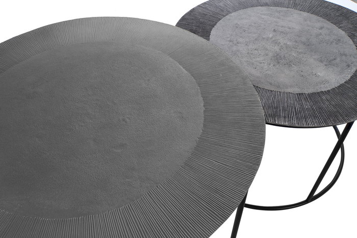 DKD Home Decor Set de 2 Mesas Auxiliares Negro