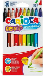 CARIOCA Estuche 10 rotuladores Creatip punta cónica colores surtidos