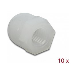 DeLOCK Tapón protector hexagonal con rosca interior para tornillo M6, blanco, 10 piezas