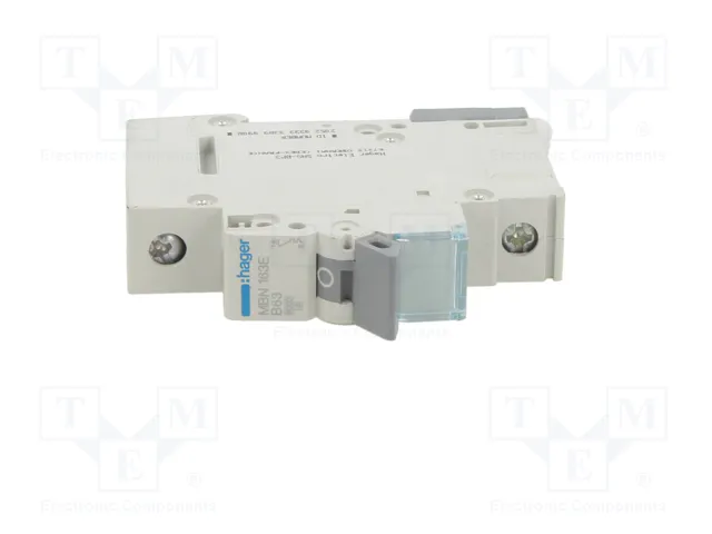 HAGER MBN163E Interruptor magnetotérmico 63A 1 polo 6kA HAGER MBN163E Interruptor magnetotérmico 63A 1 polo 6kA