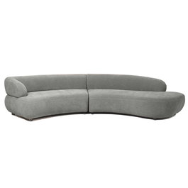 DKD Home Decor Sofá Urbano Gris, 100 x 68 x 353 cm, Sofá Moderno de Madera y Poliéster
