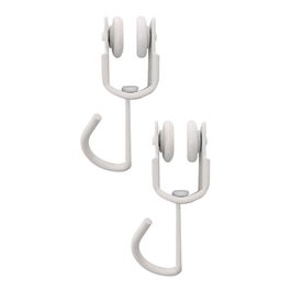 Micel 92577 TLD18 Blister de 2 Poleas para Riel de Cortina Interior Acero Acabado Blanco 18.5x18x56mm