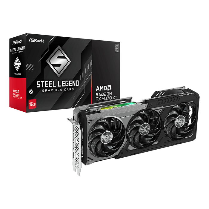 ASRock RX 9070XT 16GB GDDR6 Radeon Steel Legend Dark 3Fan Tarjeta Gráfica