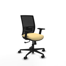 PIQUERAS Y CRESPO Silla de oficina Yunquera con mecanismo Sincro, Crema y Negro