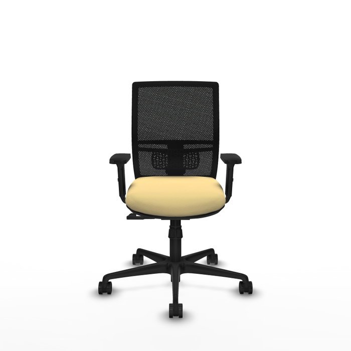 PIQUERAS Y CRESPO Silla de oficina Yunquera con mecanismo Sincro, Crema y Negro