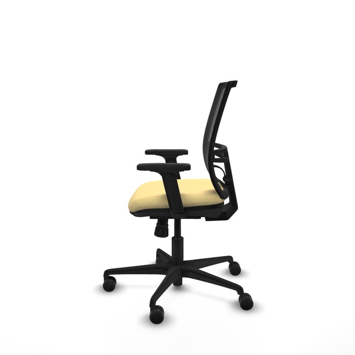 PIQUERAS Y CRESPO Silla de oficina Yunquera con mecanismo Sincro, Crema y Negro