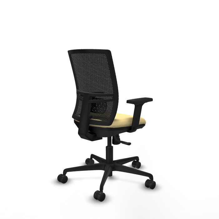 PIQUERAS Y CRESPO Silla de oficina Yunquera con mecanismo Sincro, Crema y Negro