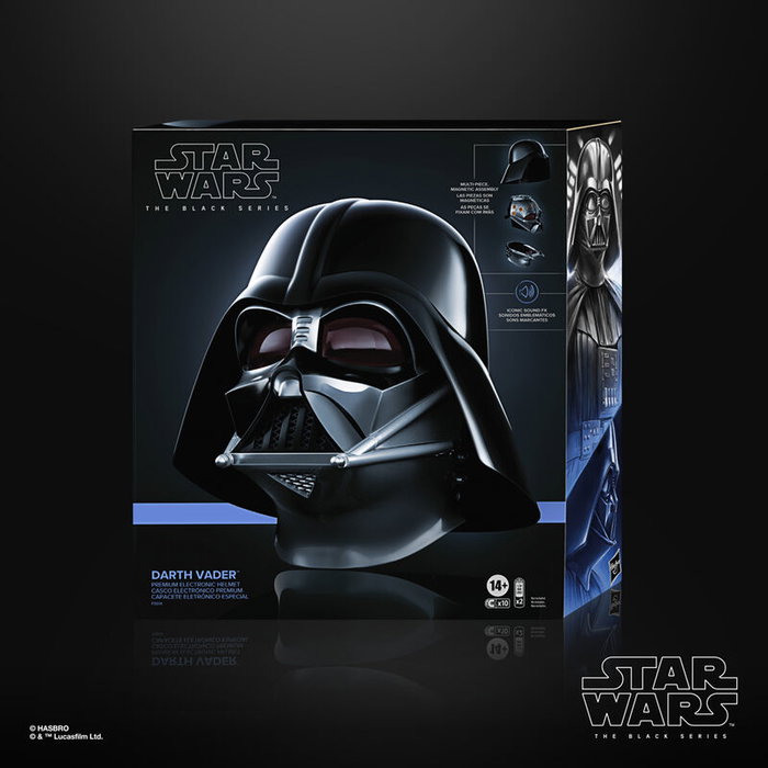 Hasbro Star Wars Casco Electrónico Darth Vader con Decorado Detallado y Sonidos, Réplica Coleccionable