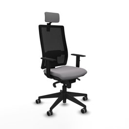 PIQUERAS Y CRESPO Silla de oficina Horna con mecanismo Sincro, Gris y Negro