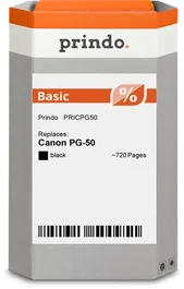 Prindo Cartucho de tinta negro PRICPG50 Basic ~500 páginas 22ml compatible con Canon PG-50 (0616B001)