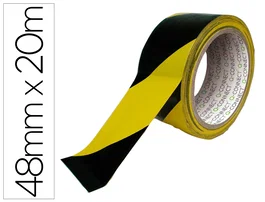Q-connect Cinta adhesiva de seguridad amarilla y negra 20 m x 48 mm