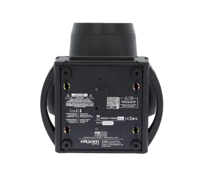 Algamlight Cabeza Móvil Beam Led 200W 17 Gobos 14 Colores RGB Anillo DMX PowerCon IP20