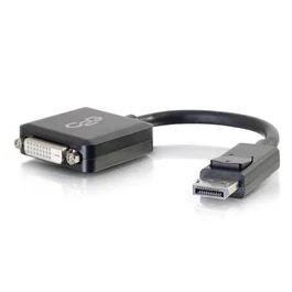 C2G 54321 Adaptador Convertidor DisplayPort Macho a DVI-D Single Link Hembra, 0.2m (20cm) Negro, Resolución 1920x1200 Full HD, Plug & Play