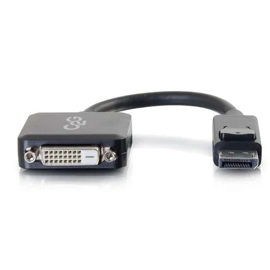 C2G 54321 Adaptador Convertidor DisplayPort Macho a DVI-D Single Link Hembra, 0.2m (20cm) Negro, Resolución 1920x1200 Full HD, Plug & Play
