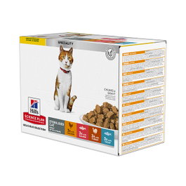 Hill's Science Plan Feline Sterilised Pollo, Salmón, Pavo y Trucha 12x85g