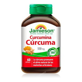 Jamieson Curcumina Curcuma 550Mg 60Cap. Apoyo Natural para Articulaciones, Propiedades Antiinflamatorias y Antioxidantes