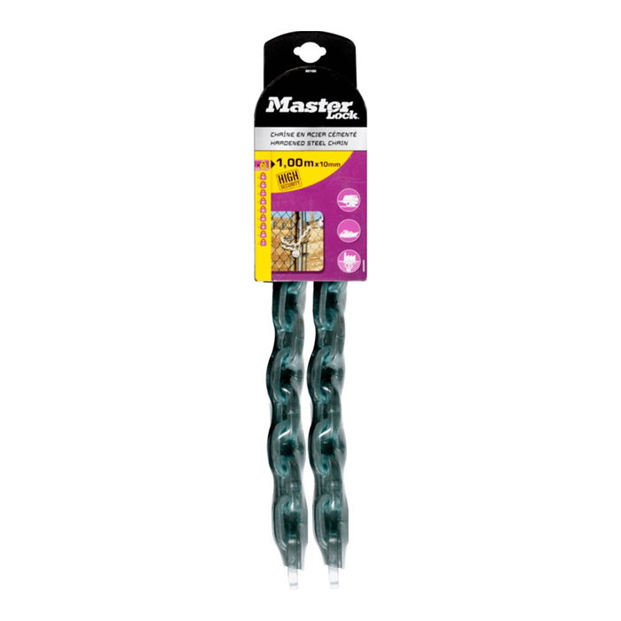 Master Lock Cadena de acero cementado con recubrimiento de vinilo ø10 mm x 1 m Master Lock Cadena de acero cementado con recubrimiento de vinilo ø10 mm x 1 m