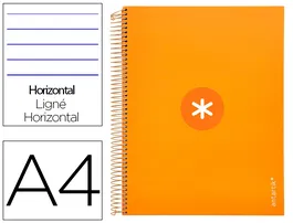 Antartik Cuaderno espiral micro A4 120 hojas 90 gr tapa forrada color mostaza