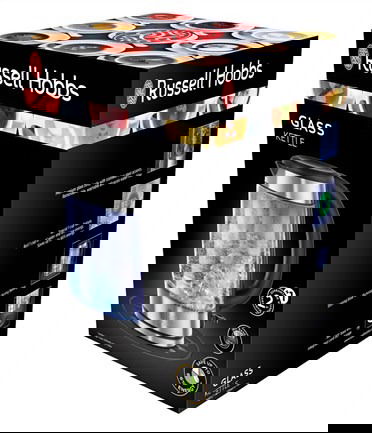 Russell Hobbs 21600-57 Hervidor de Agua de Cristal, 1.7L, Luz Azul