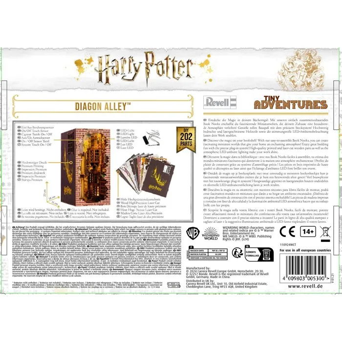 Revell Tiny Adventures Book Nook Kit DIY para construir Harry Potter Callejón Diagon en 3D con LED - AAAUC92856
