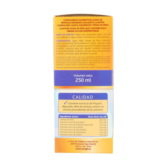 Tongil Apicol Extracto de Própolis Jarabe 250 ml Tongil Apicol Extracto de Própolis Jarabe 250 ml