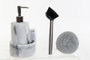 DKD Home Decor Dosificador Resina Inox Blanco con Cepillo