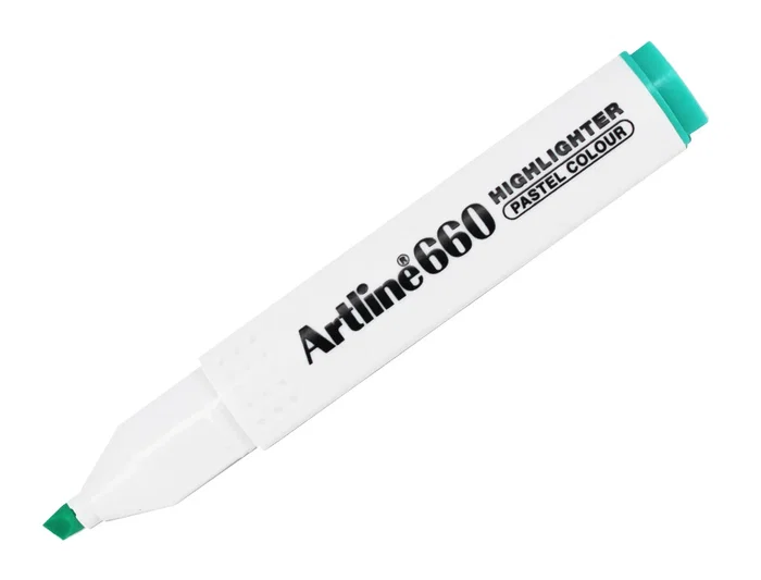 Artline EK-660 Rotulador Fluorescente Verde Pastel Punta Biselada Trazo 1-5mm