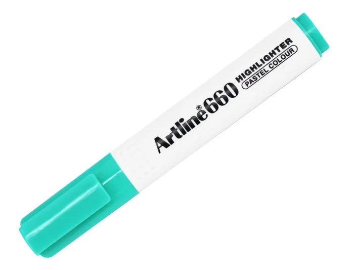 Artline EK-660 Rotulador Fluorescente Verde Pastel Punta Biselada Trazo 1-5mm