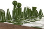 DKD Home Decor Juego de Ajedrez de Mango y Resina Verde Menta Lacado 30x30x5 cm