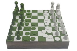 DKD Home Decor Juego de Ajedrez de Mango y Resina Verde Menta Lacado 30x30x5 cm