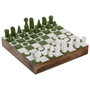 DKD Home Decor Juego de Ajedrez de Mango y Resina Verde Menta Lacado 30x30x5 cm