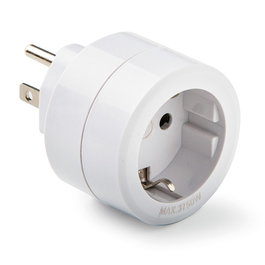 Famatel Adaptador de Viaje Americano Europeo 15A 250V 3750W Blanco