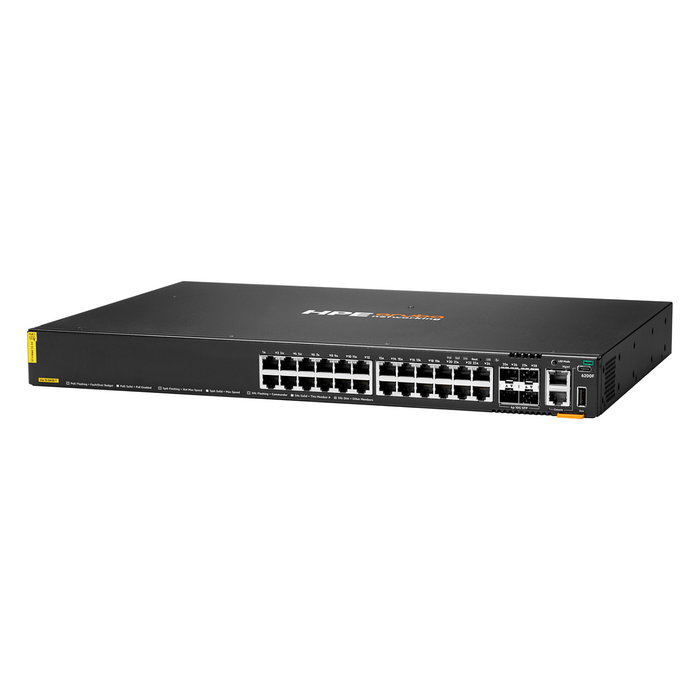 HPE Aruba Networking CX 6200F Switch 24 Puertos Gigabit, Clase-4 PoE 370W, 4SFP+, Conmutador Gestionado Capa L3, Montaje en Rack HPE Aruba Networking CX 6200F Switch 24 Puertos Gigabit, Clase-4 PoE 370W, 4SFP+, Conmutador Gestionado Capa L3, Montaje en Rack