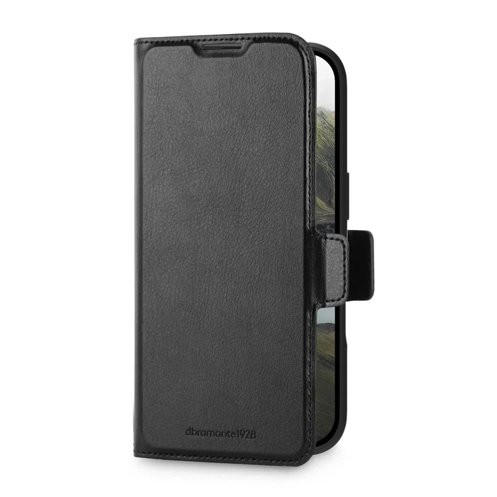 Dbramante1928 Funda Oslo Pro MS Tipo Libro con Tapa para Apple iPhone 17 (6.7") - Negro, Imitación Piel, Compatible con MagSafe