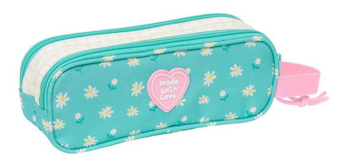 Portatodo Doble Peppa Pig Pretty flowers Amarillo Menta 21 x 8 x 6 cm