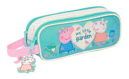Portatodo Doble Peppa Pig Pretty flowers Amarillo Menta 21 x 8 x 6 cm