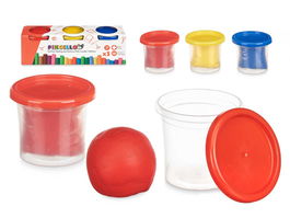 Pincello Set 3 Plastilinas 100 Gramos Rojo Azul Amarillo 22 x 7.3 x 7.3 cm (Set de 12)