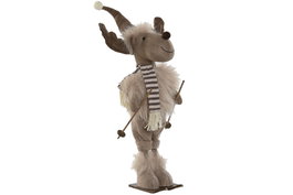 DKD Home Decor Figura Reno Ski Beige y Marrón